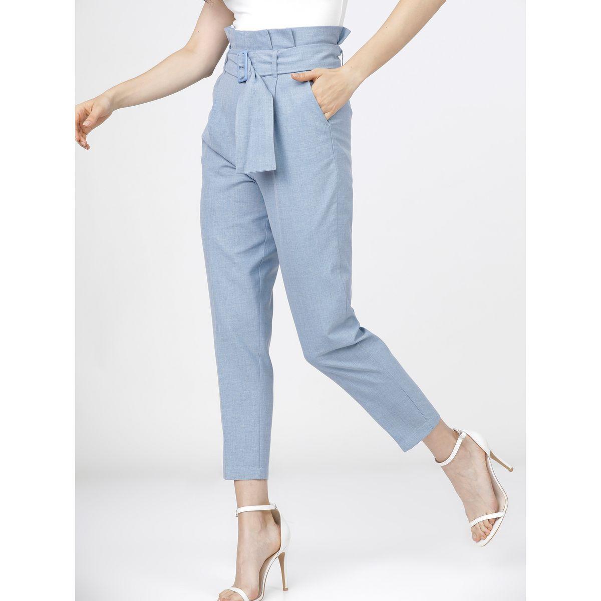 بنطال كاجوال بخصر بيبر باغ طوكيو توكيز × ستايلي-women-clothing-bottoms-trousers-image-7