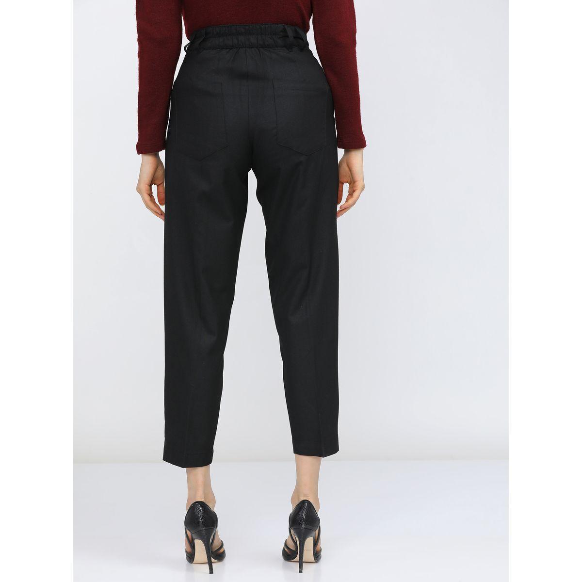 Tokyo Talkies X Styli Solid Tapered Fit Pleat Trouser-women-clothing-bottoms-trousers-image-3