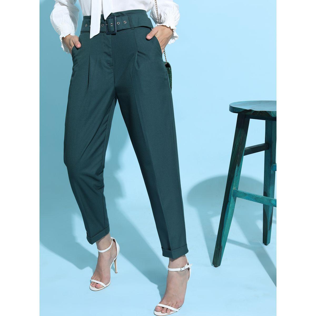 Tokyo Talkies X Styli Belted Chinos Trouser-women-clothing-bottoms-trousers-image-1