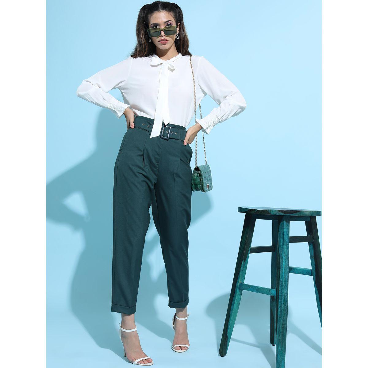 بنطال تشينو بحزام خصر طوكيو توكيز × ستايلي-women-clothing-bottoms-trousers-image-2