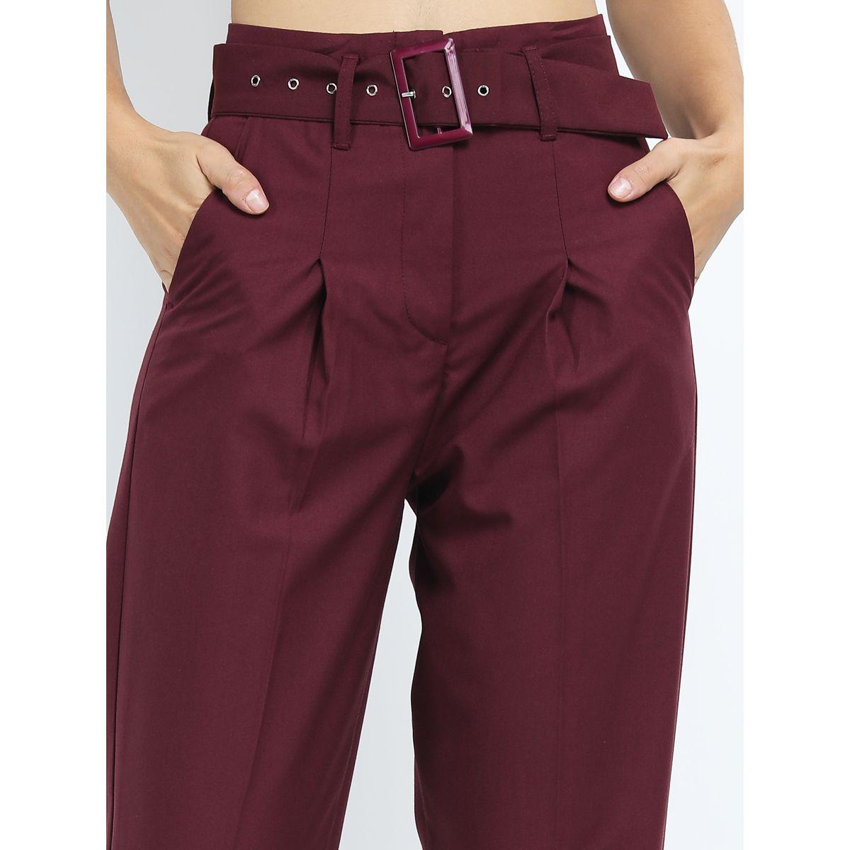 بنطال بخصر عالي وحزام خصر طوكيو توكيز × ستايلي-women-clothing-bottoms-trousers-image-4