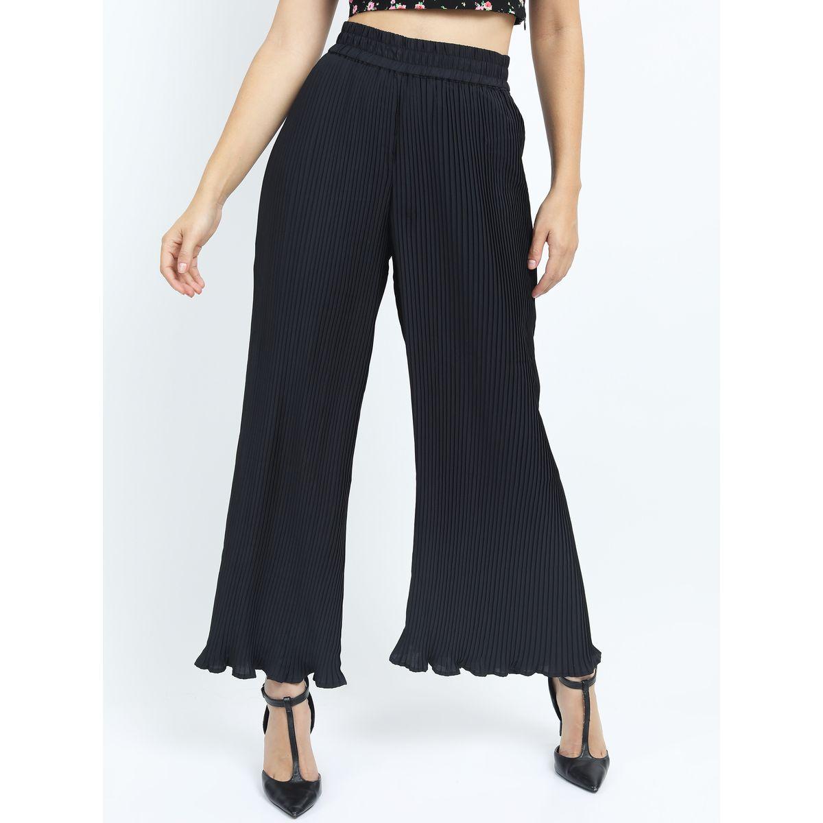 بنطال واسع الأرجل مع كسرات طوكيو توكيز × ستايلي-women-clothing-bottoms-trousers-image-1