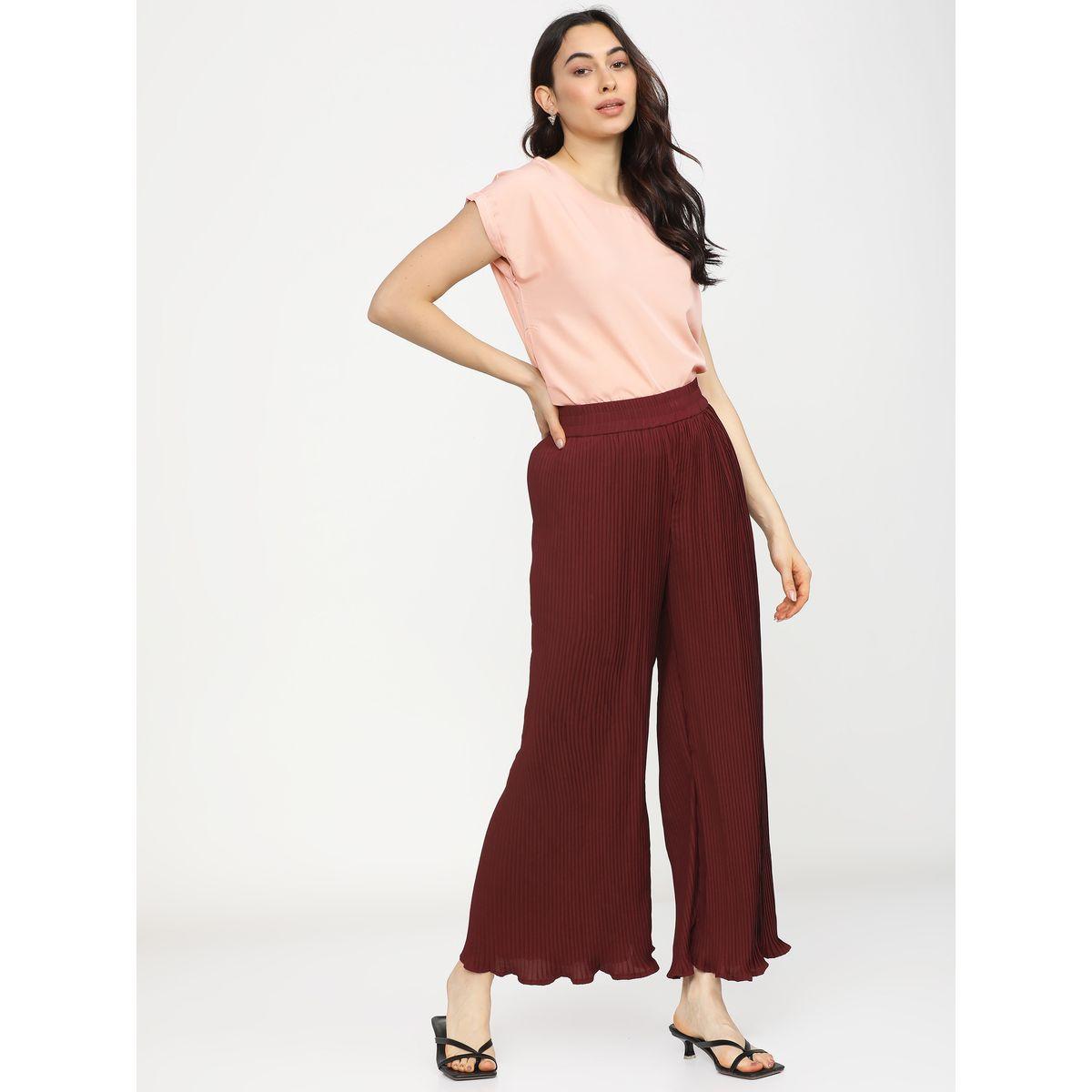 بنطال بليسيه بقصة أرجل واسعة طوكيو توكيز × ستايلي-women-clothing-bottoms-trousers-image-2