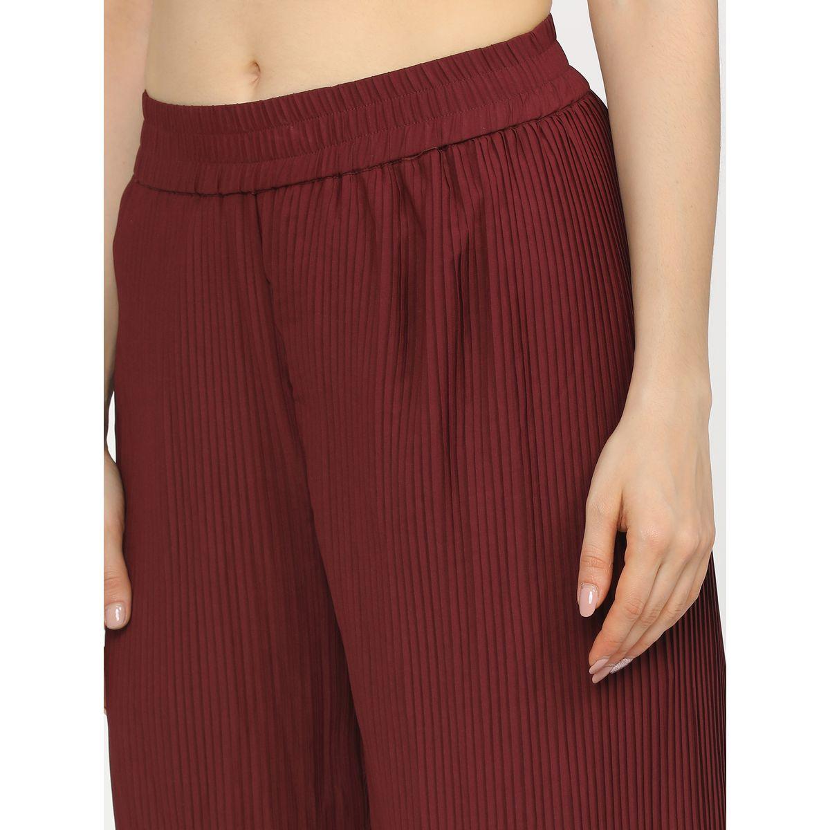 بنطال بليسيه بقصة أرجل واسعة طوكيو توكيز × ستايلي-women-clothing-bottoms-trousers-image-4
