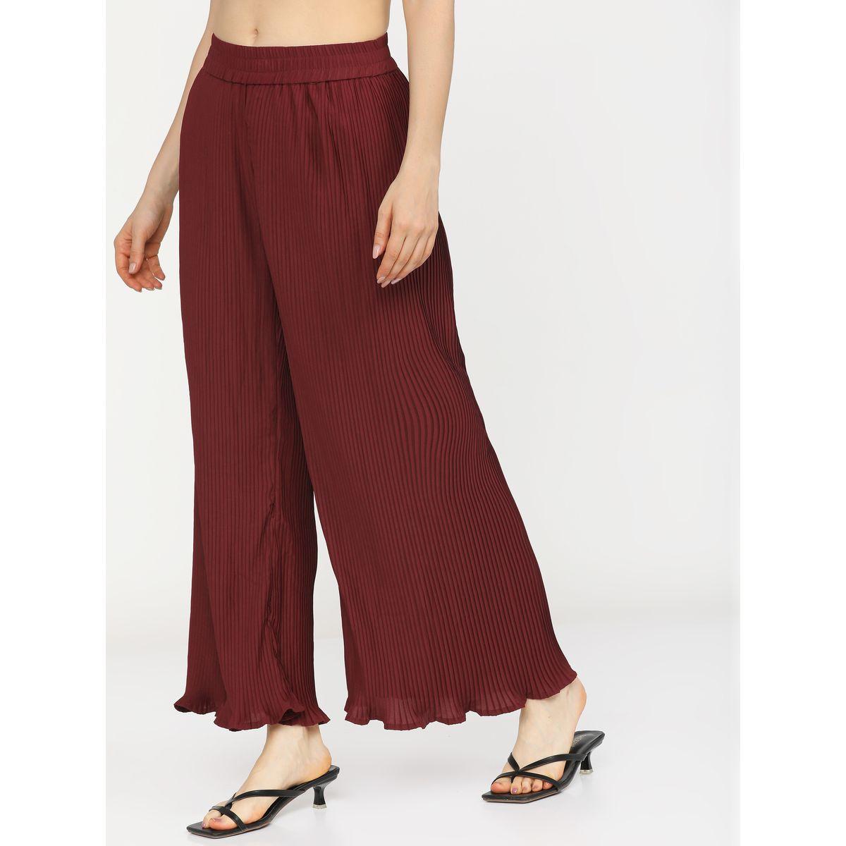 بنطال بليسيه بقصة أرجل واسعة طوكيو توكيز × ستايلي-women-clothing-bottoms-trousers-image-5