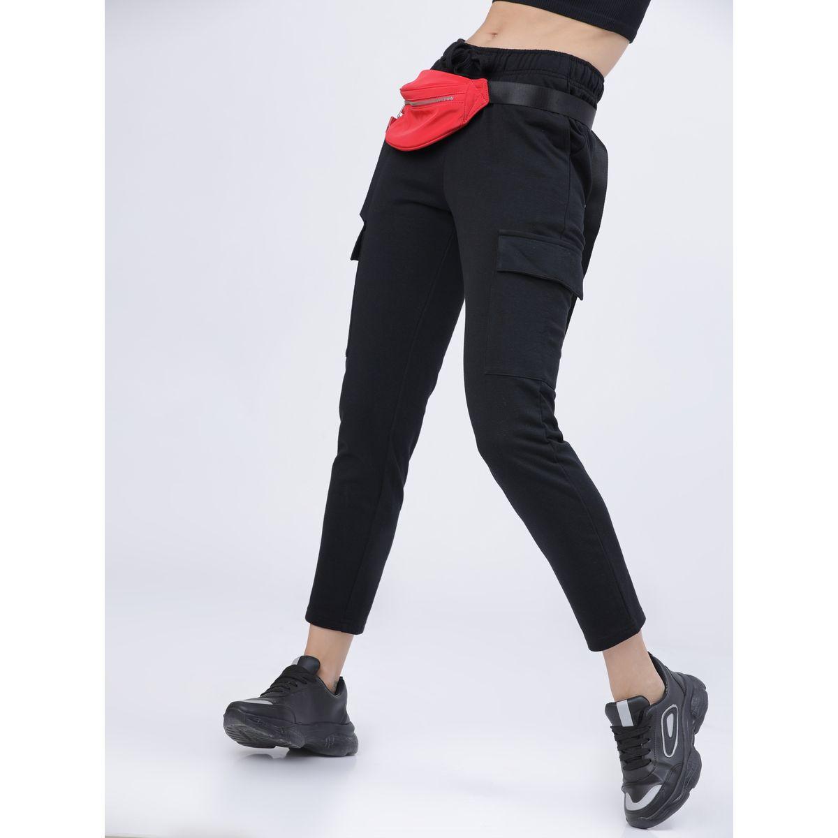 Tokyo Talkies X Styli Solid Cargo Jogger with Drawstring-women-clothing-bottoms-trousers-image-7