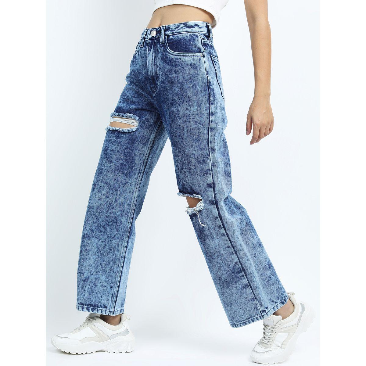 بنطال واسع الأرجل بتفاصيل ممزقة طوكيو توكيز × ستايلي-women-clothing-bottoms-jeans-image-5