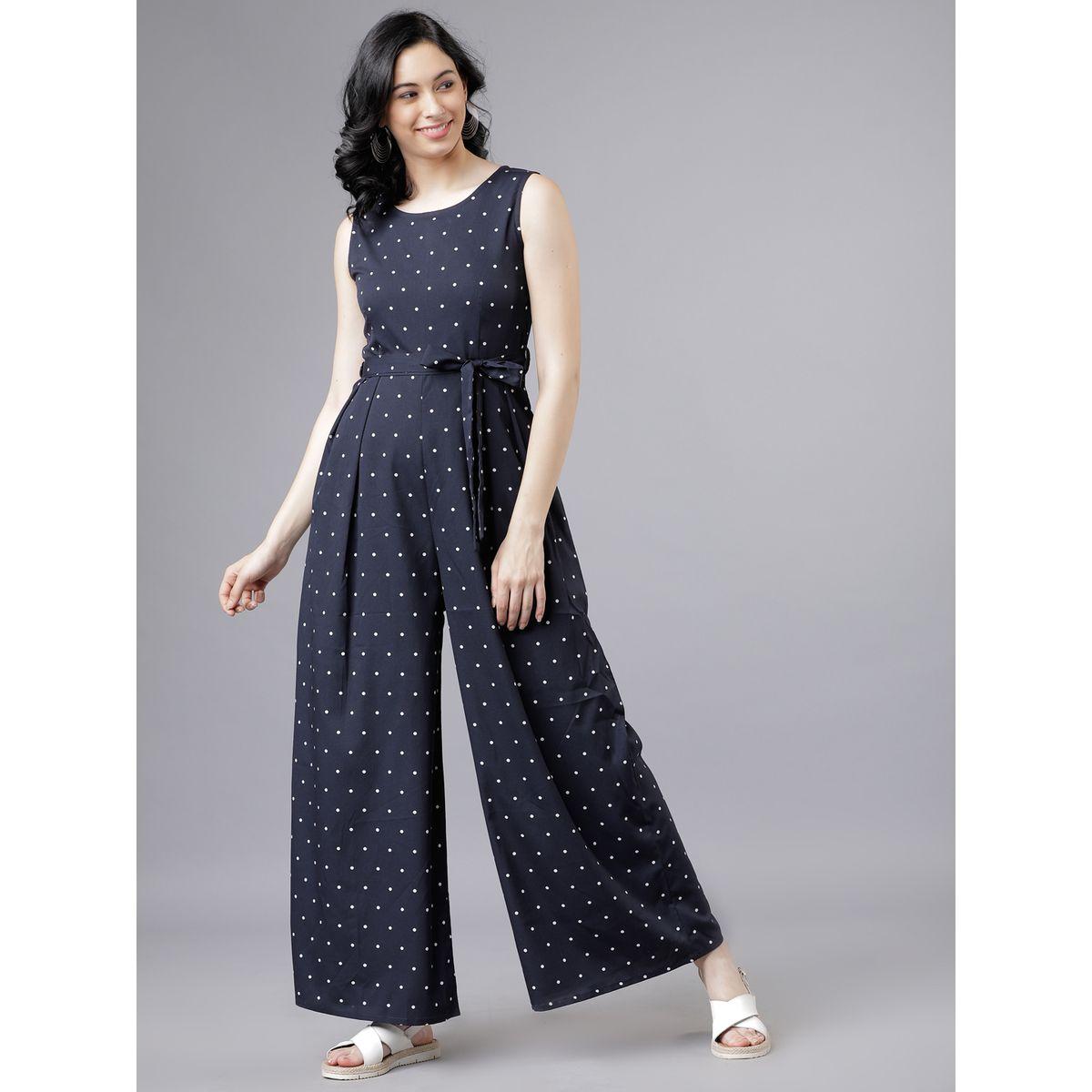 Tokyo Talkies X Styli Polka Dot Print Wide Leg Jumpsuit-women-clothing-jumpsuits-image-1