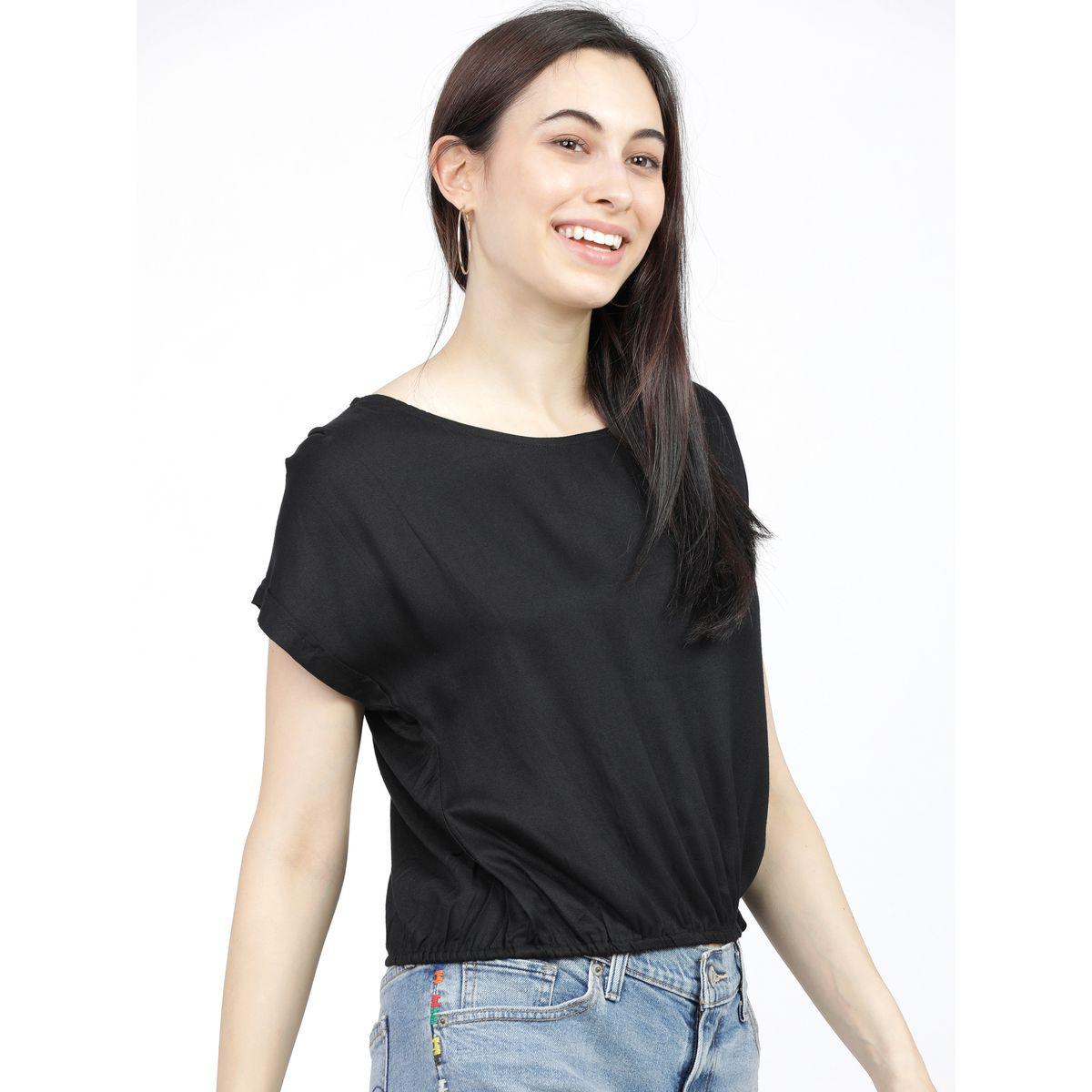 Tokyo Talkies X Styli Solid Tie Up Hem Crop Top-women-clothing-shirtsandblouses-blouses-image-6