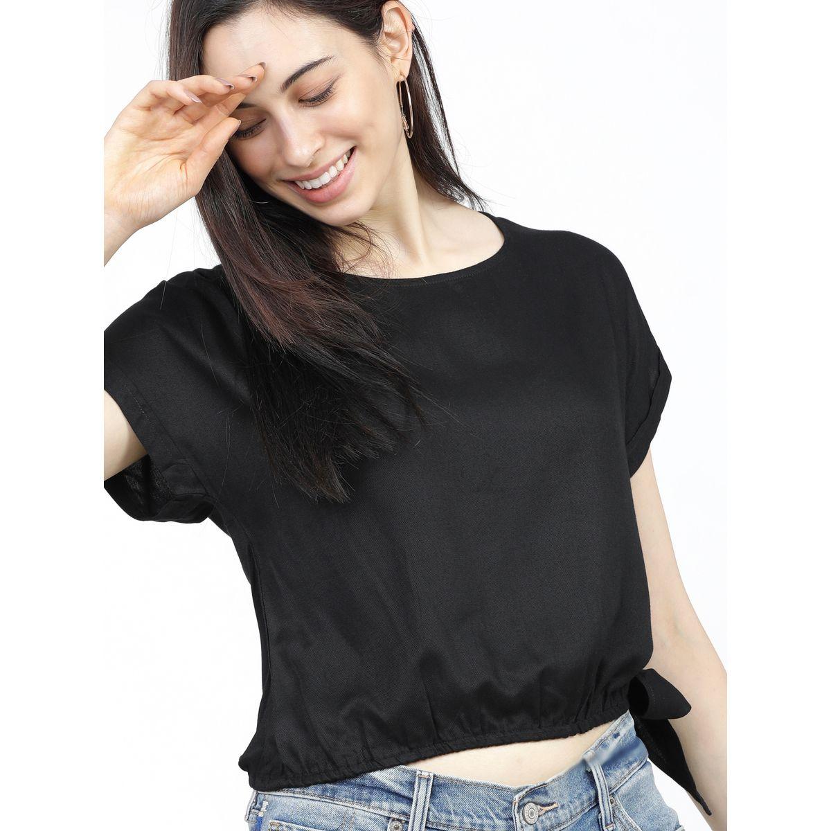 Tokyo Talkies X Styli Solid Tie Up Hem Crop Top-women-clothing-shirtsandblouses-blouses-image-7