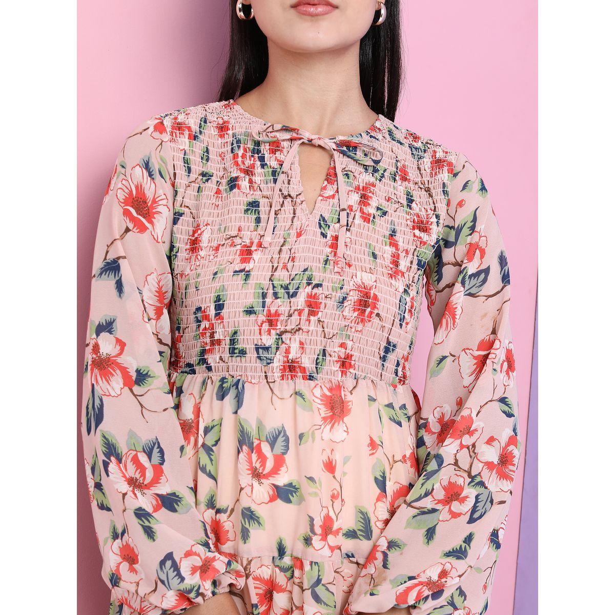 فستان بكسرات مطبع بزهور طوكيو توكيز × ستايلي-women-clothing-dresses-image-4