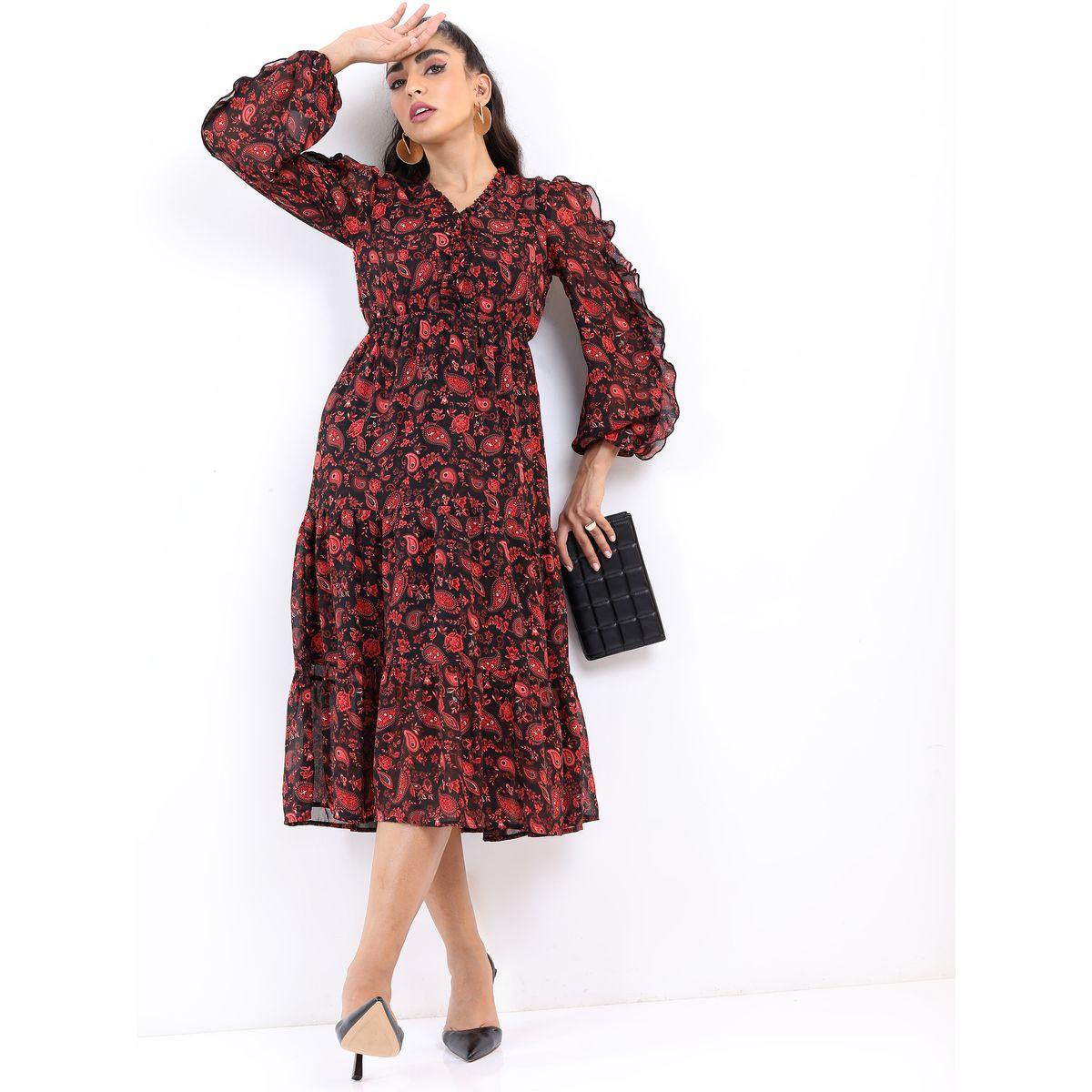 فستان ميدي مطبع بطبعات بيزلي طوكيو توكيز × ستايلي-women-clothing-dresses-image-5
