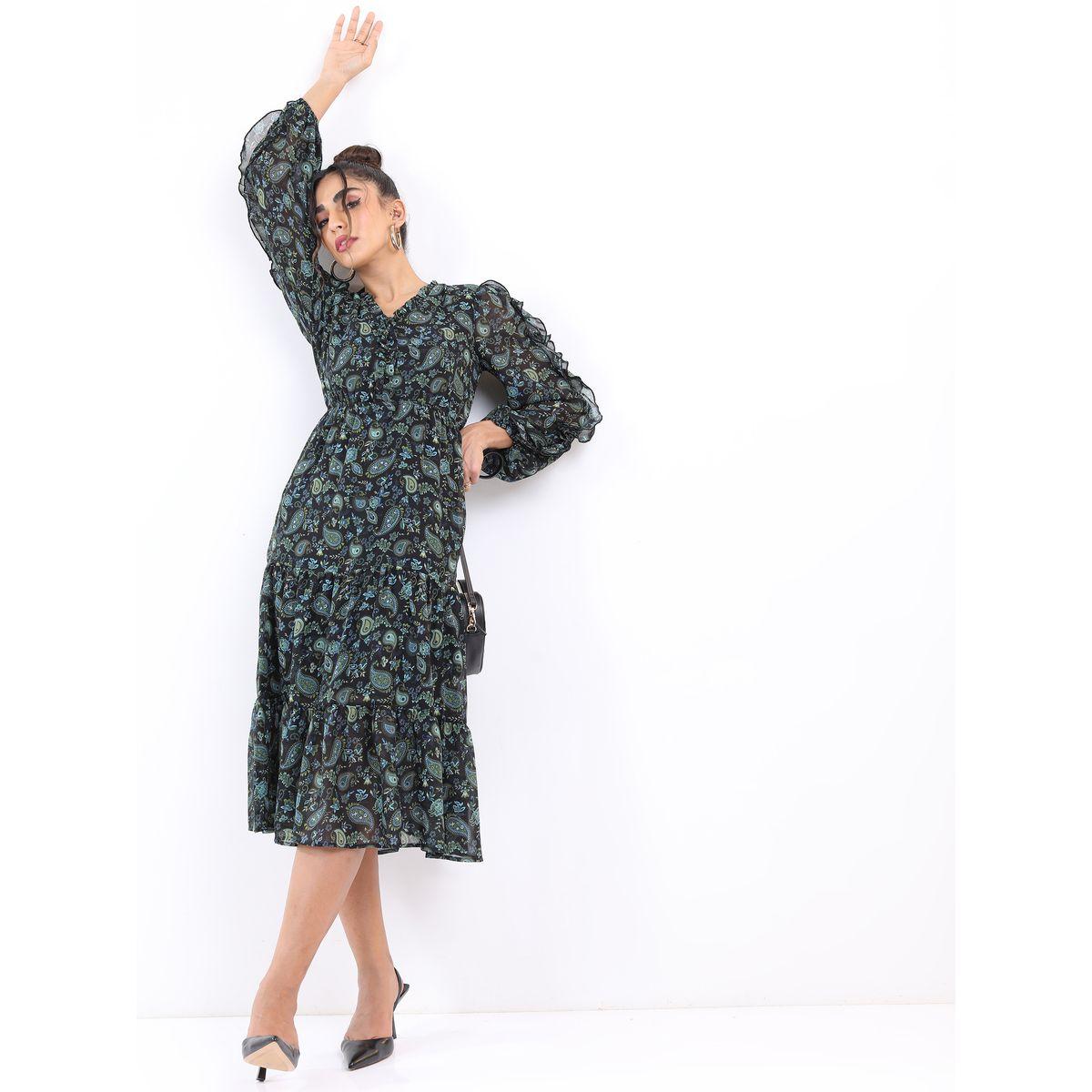 فستان ميدي مطبع بطبعات بيزلي طوكيو توكيز × ستايلي-women-clothing-dresses-image-1