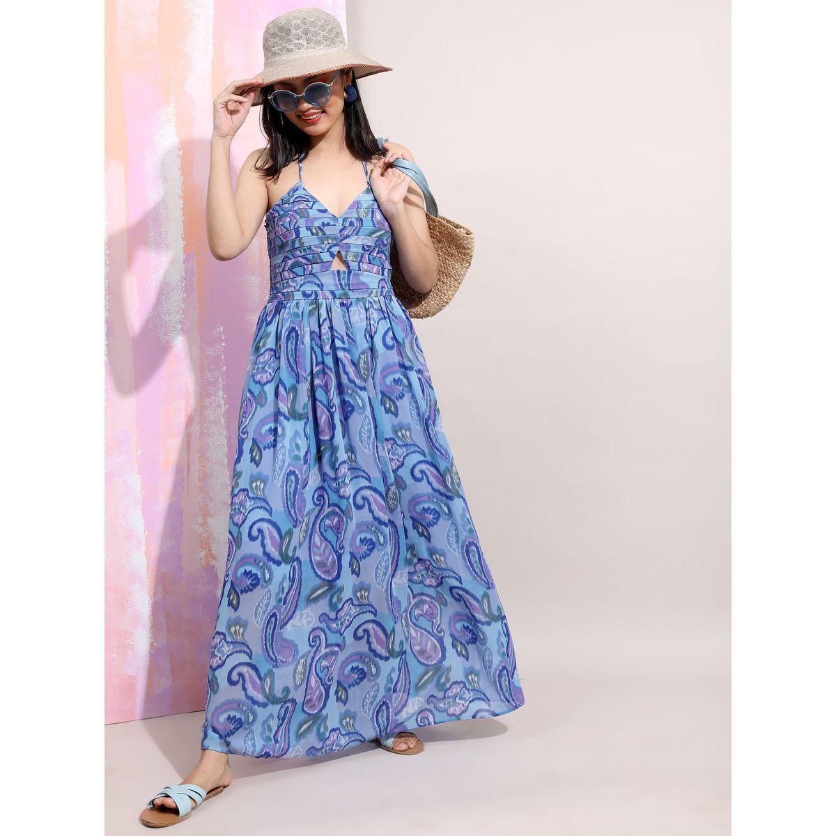 Tokyo Talkies X Styli Strappy Paisley Print A-Line Dress-women-clothing-dresses-image-2