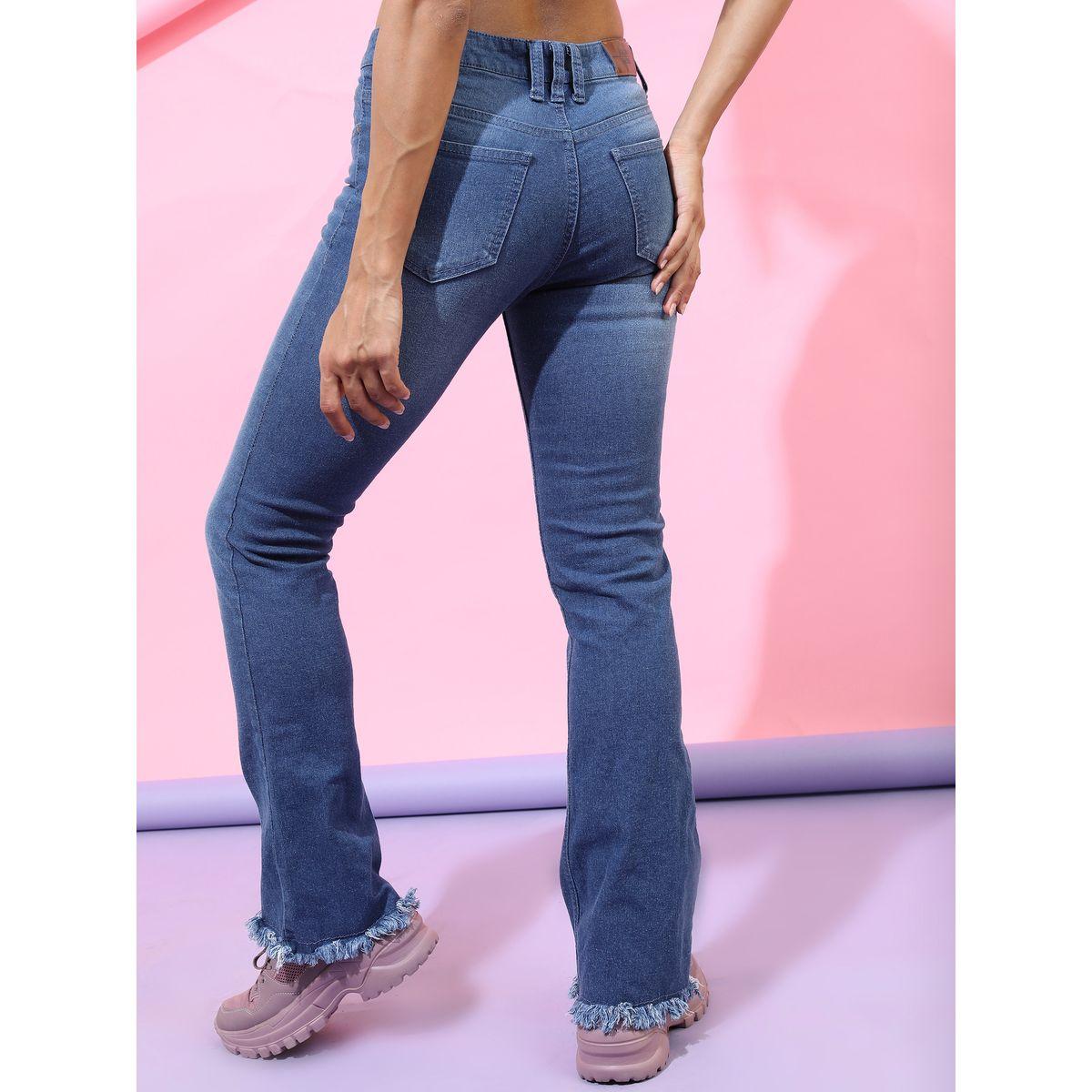 Tokyo Talkies X Styli Mid Rise Frayed Hem Bootcut Jeans-women-clothing-bottoms-jeans-image-3