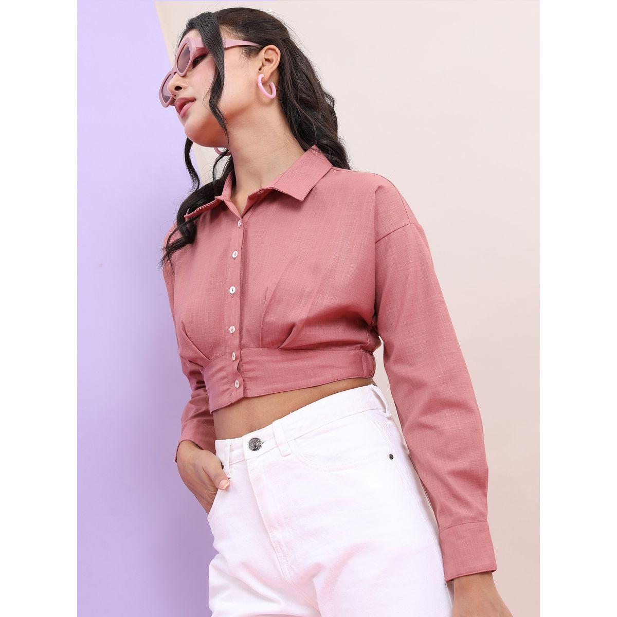 Tokyo Talkies X Styli Raglan Long Sleeves Collared Crop Blouse-women-clothing-shirtsandblouses-shirts-image-5