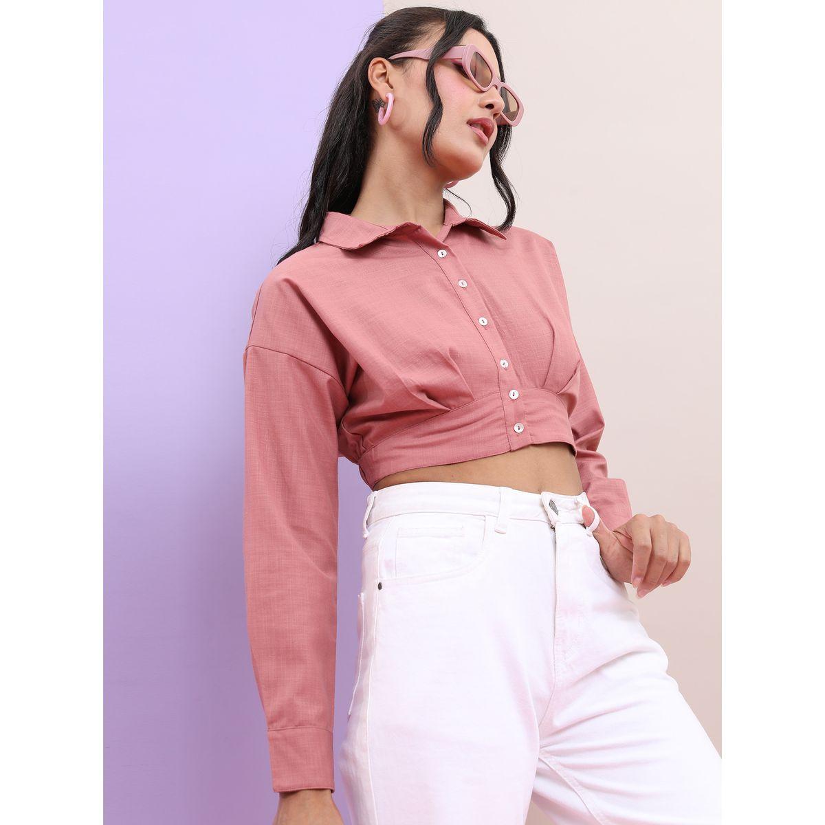 Tokyo Talkies X Styli Raglan Long Sleeves Collared Crop Blouse-women-clothing-shirtsandblouses-shirts-image-6