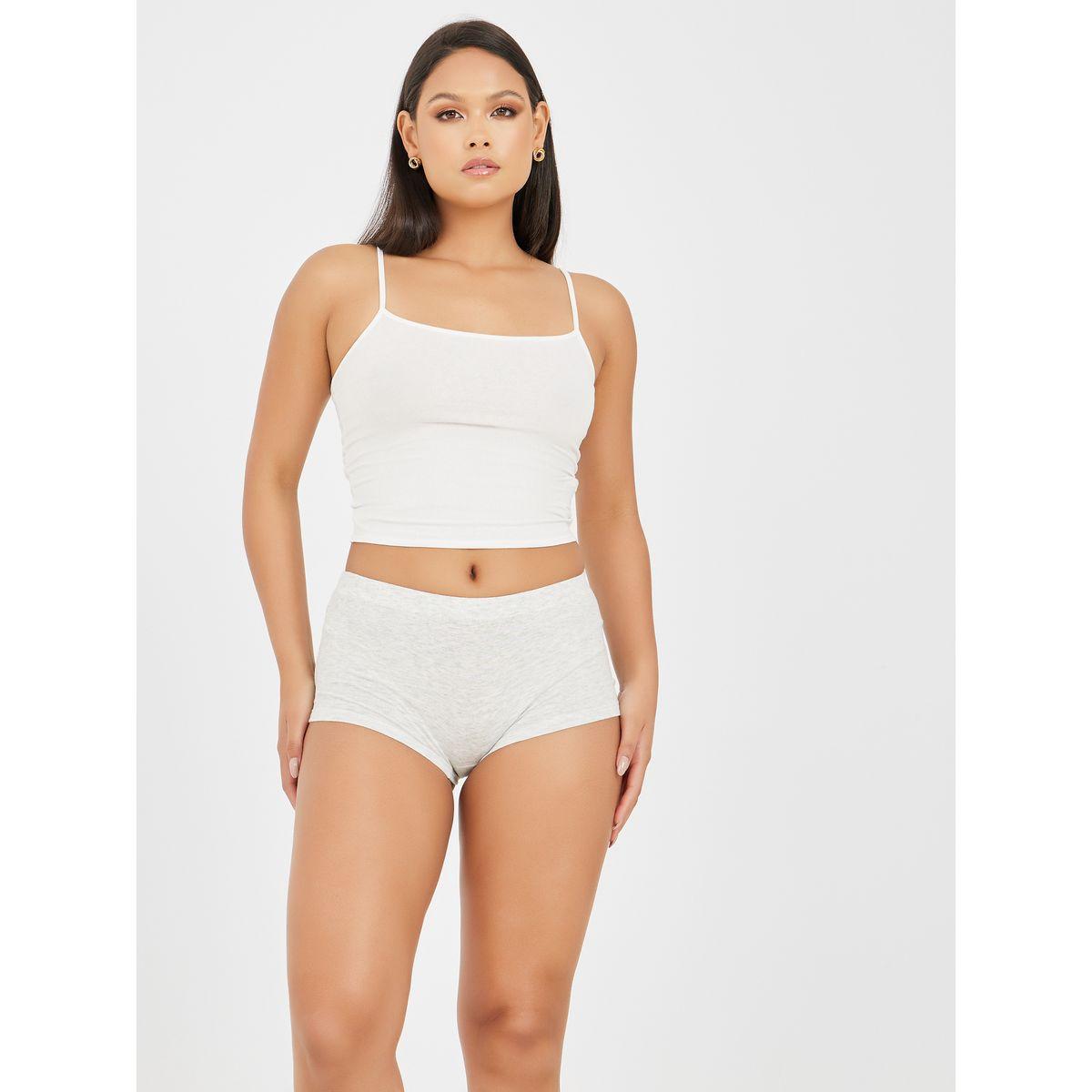 Styli Pack of 3 - Solid Cotton Elasticated Waistband Boyshorts-women-clothing-lingerie-panties-image-2