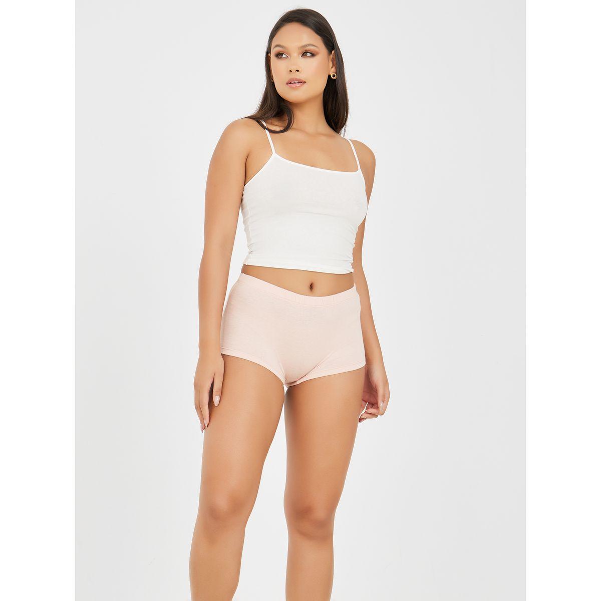Styli Pack of 3 - Solid Cotton Elasticated Waistband Boyshorts-women-clothing-lingerie-panties-image-6