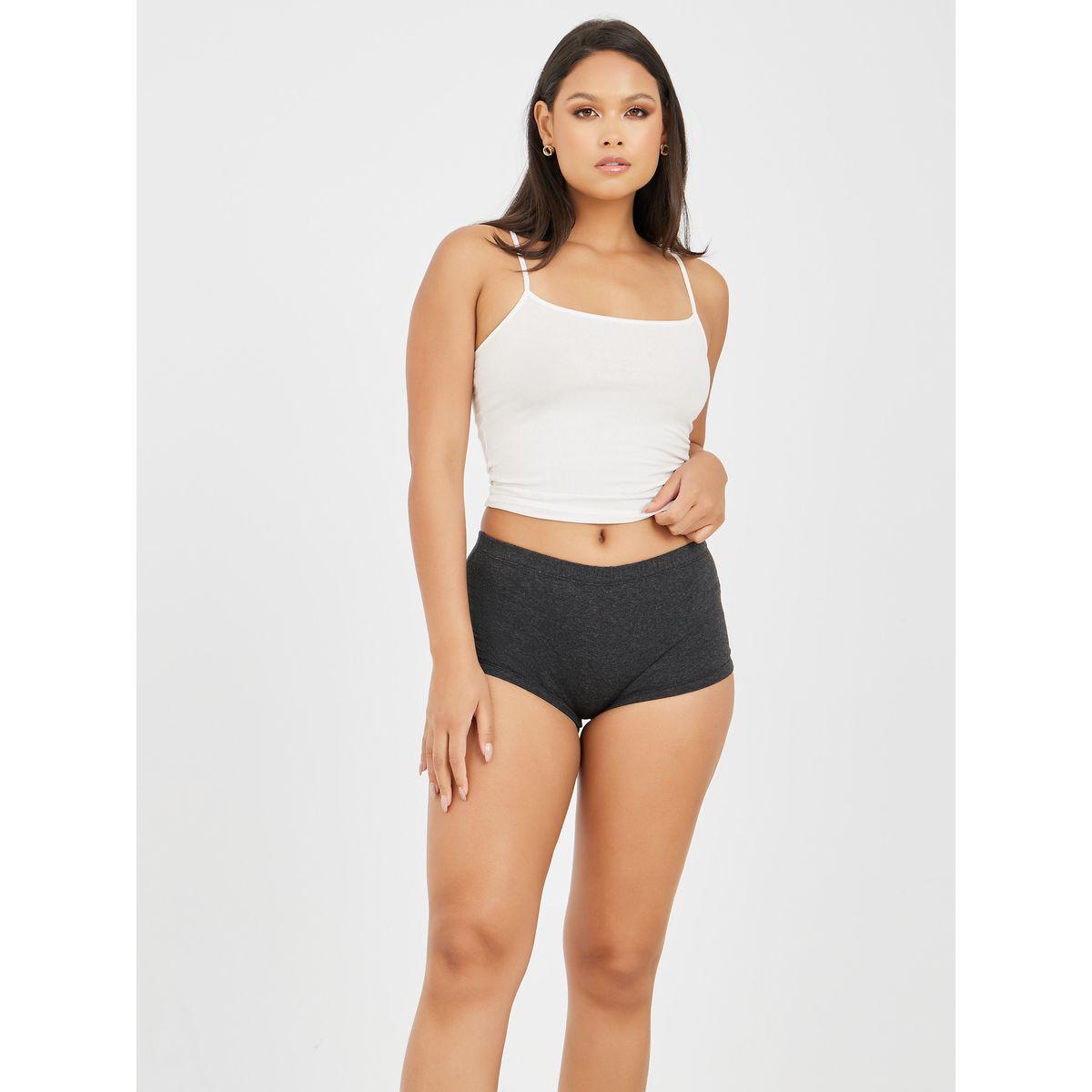 Styli Pack of 3 - Solid Cotton Elasticated Waistband Boyshorts-women-clothing-lingerie-panties-image-7