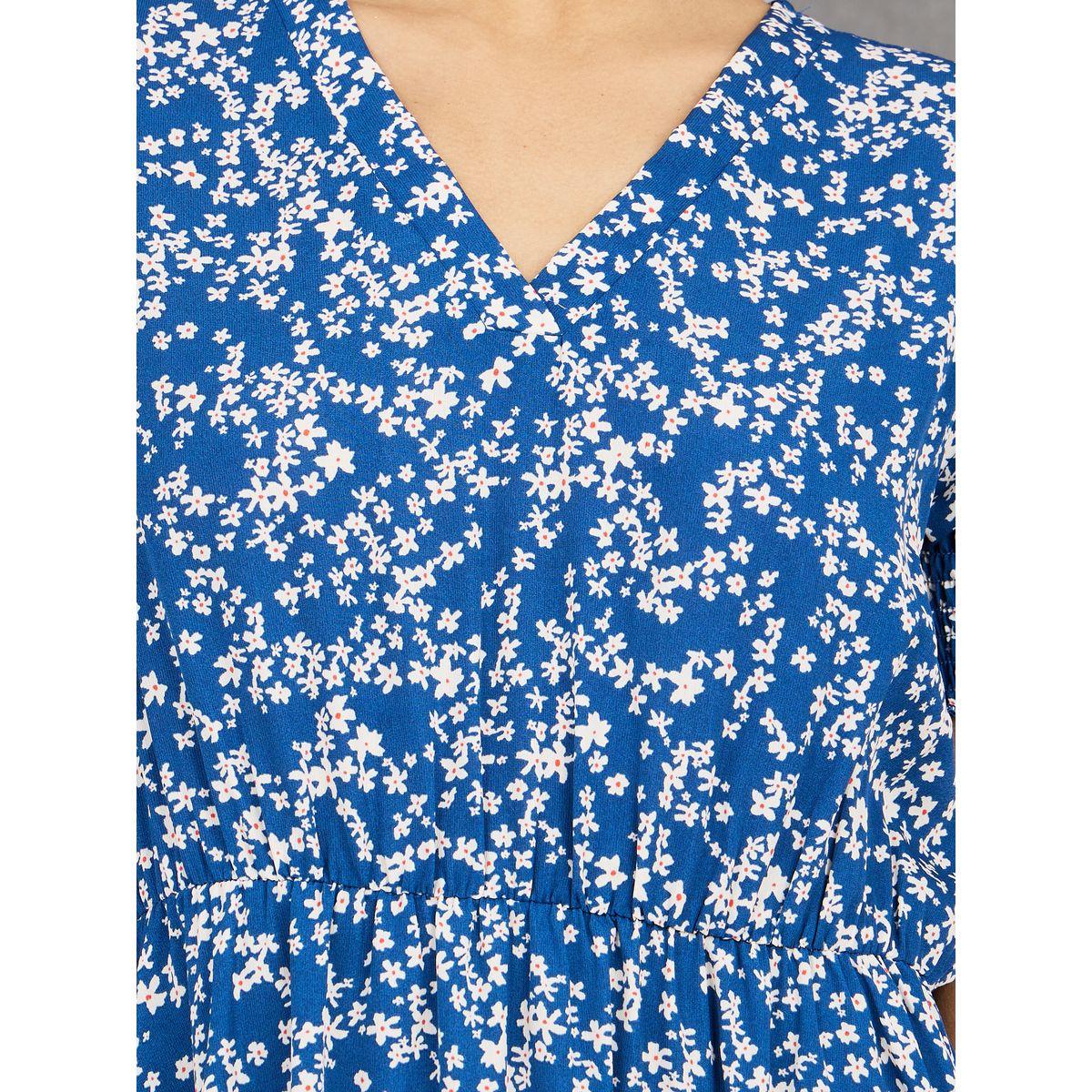 Styli Disty Print Puff Sleeve Ruffle Hem Midi Dress-women-clothing-dresses-image-3