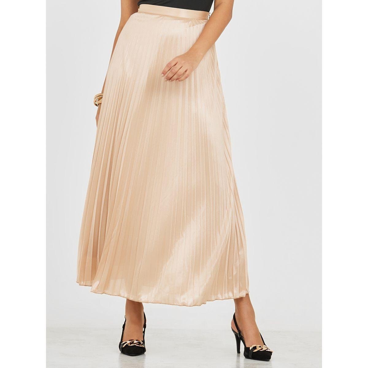 تنورة طويلة بتفاصيل براقة وكسرات-women-clothing-bottoms-skirts-image-1