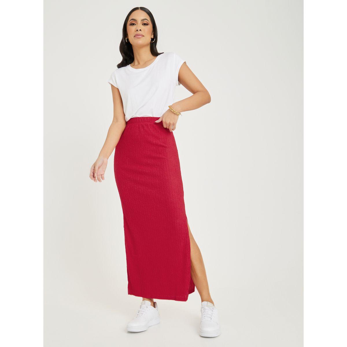 Styli Plisse Side Slit Maxi Skirt-women-clothing-bottoms-skirts-image-2