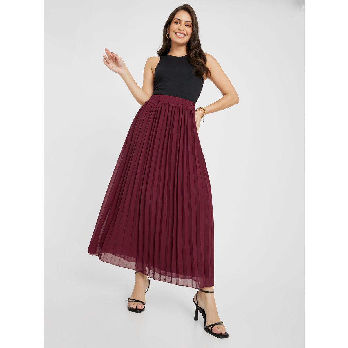 Styli Pleated A-Line Maxi Skirt-women-clothing-bottoms-skirts-image-2