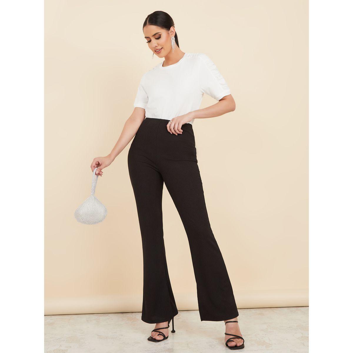 Styli Side Slit Detail Flared Leggings-women-clothing-bottoms-leggings-image-2