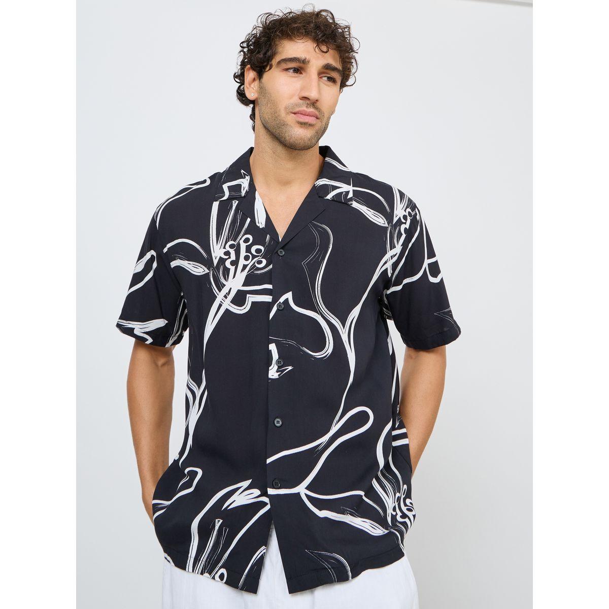 قميص بقصة مريحة مطبع بزهور-men-clothing-shirts-image-1