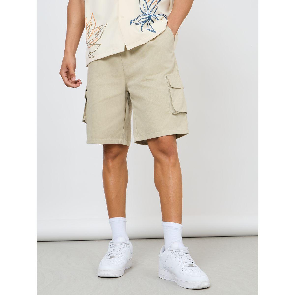 Styli Limited Cargo Fit Textured Shorts with Drawstring Detail-men-clothing-bottoms-shorts-image-1
