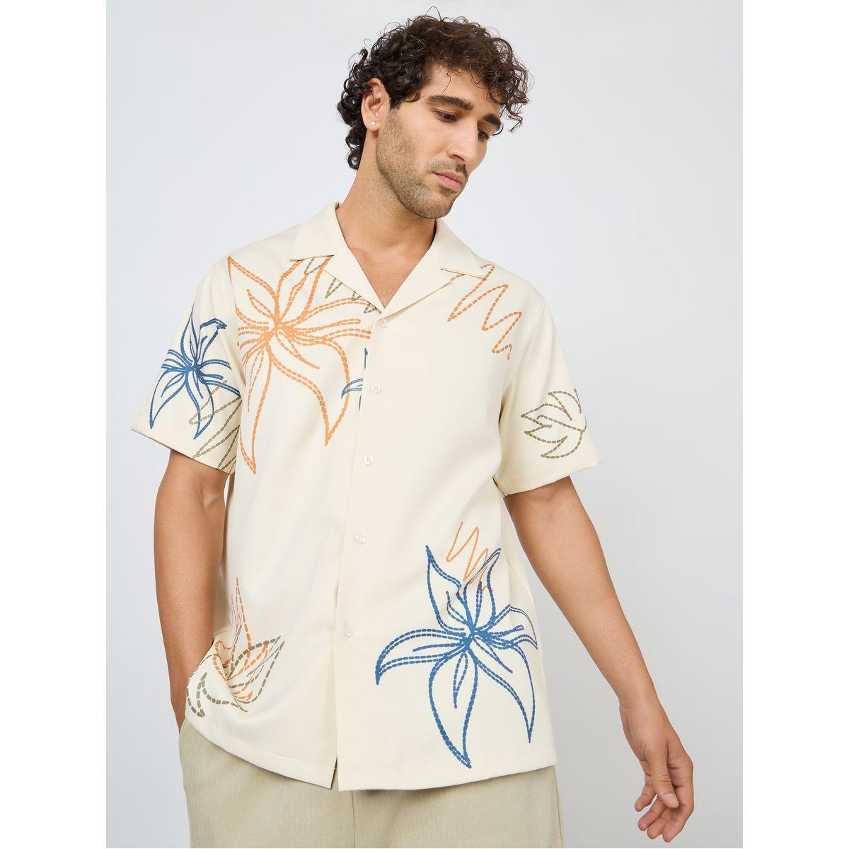 Styli Limited Big Floral Print Relaxed Fit Resort Shirt-men-clothing-shirts-image-1