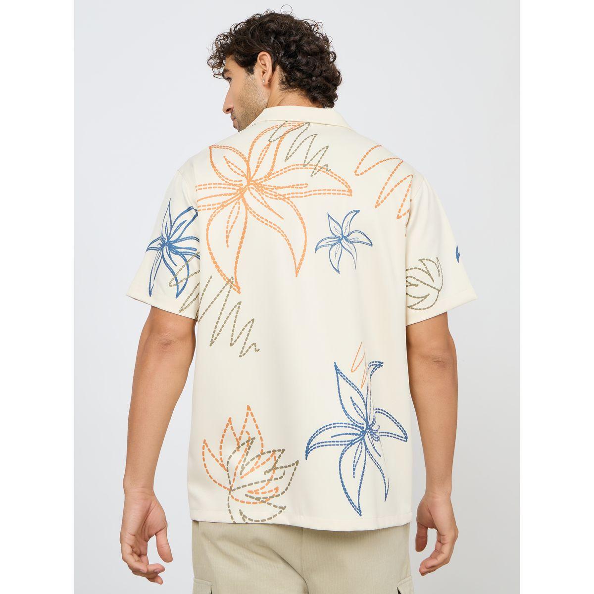 قميص بقصة مريحة مطبع بزهور-men-clothing-shirts-image-4