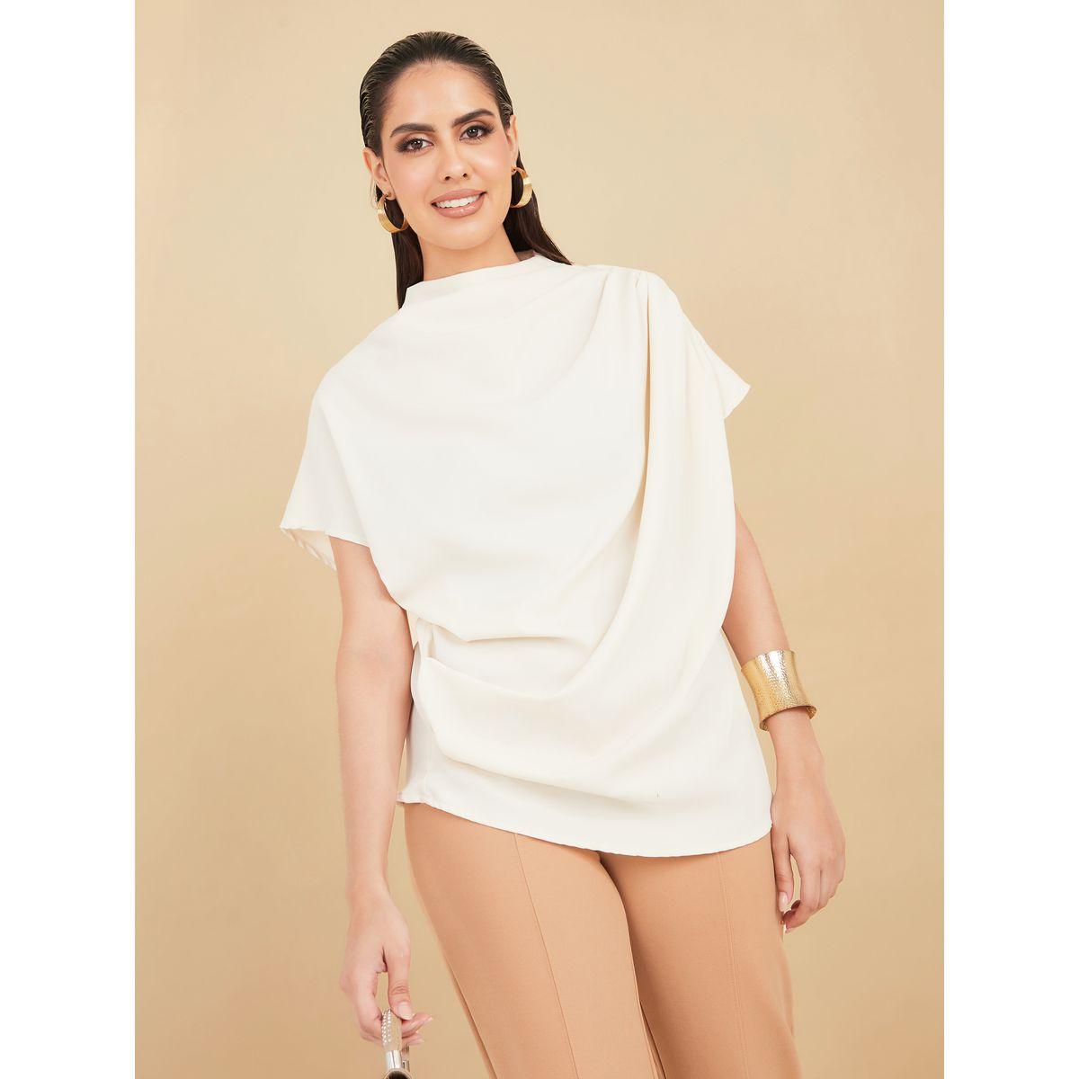 بلوزة كاجوال بياقة عالية-women-clothing-shirtsandblouses-blouses-image-4