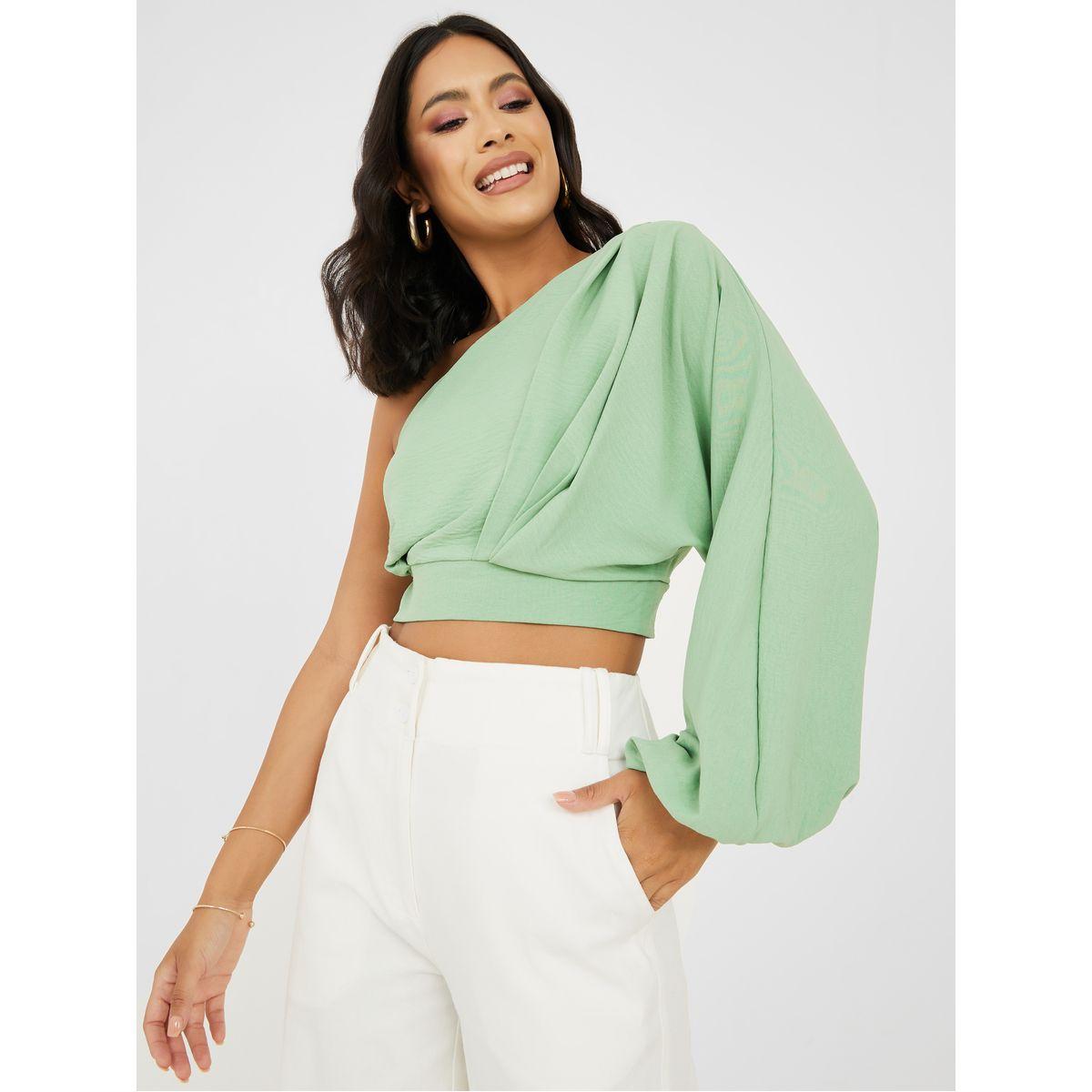 Styli One Sleeve Crop Blouse-women-clothing-shirtsandblouses-blouses-image-3