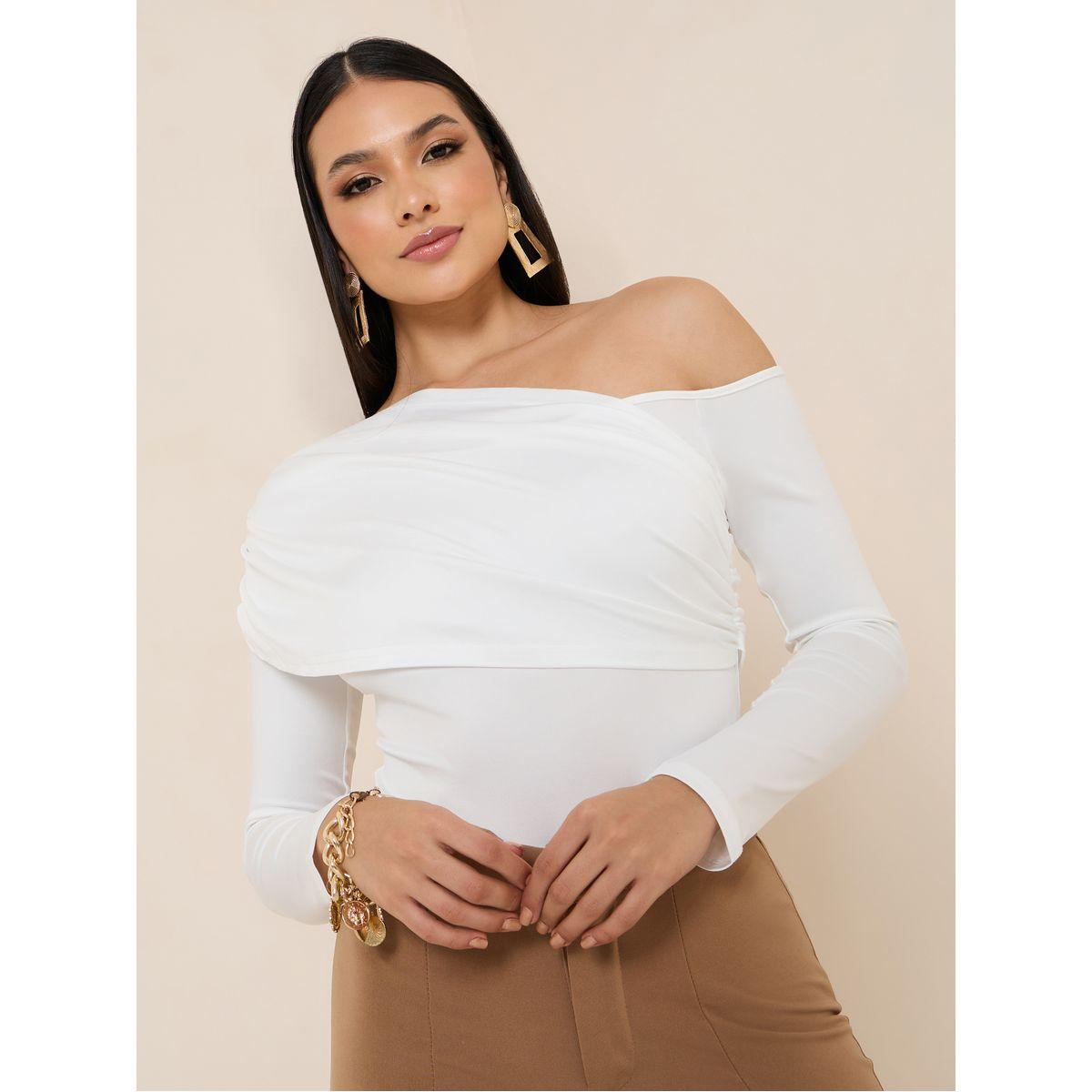 Styli Asymmetric Neck Fitted Bodysuit-women-clothing-shirtsandblouses-blouses-image-1