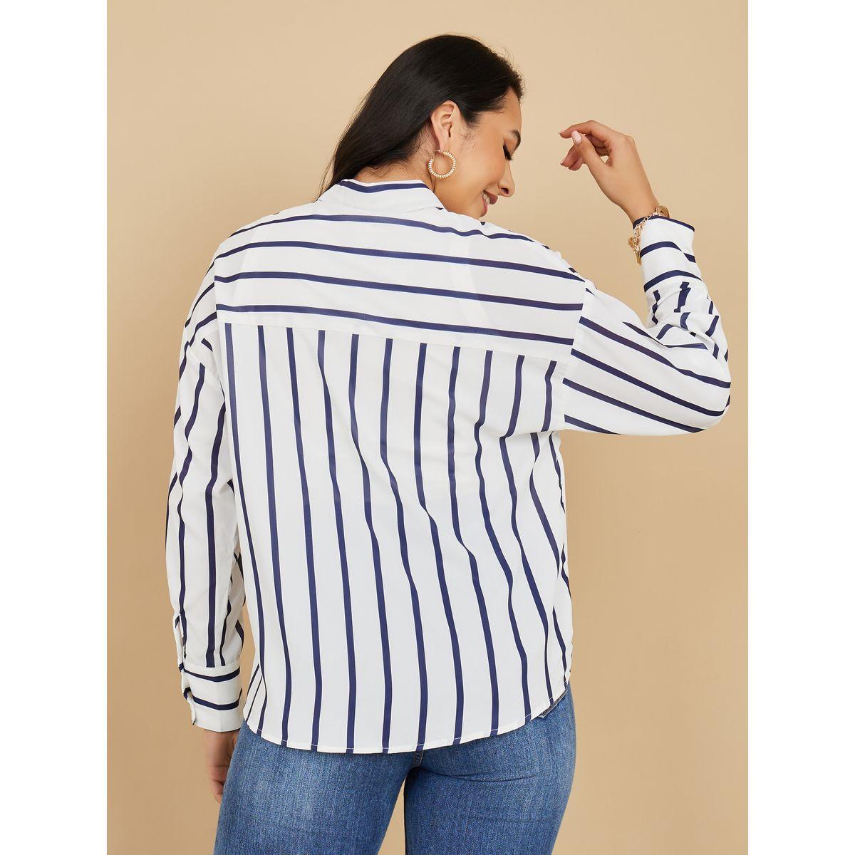 Styli Striped Drop Shoulder Boxy Fit Shirt-women-clothing-shirtsandblouses-shirts-image-5