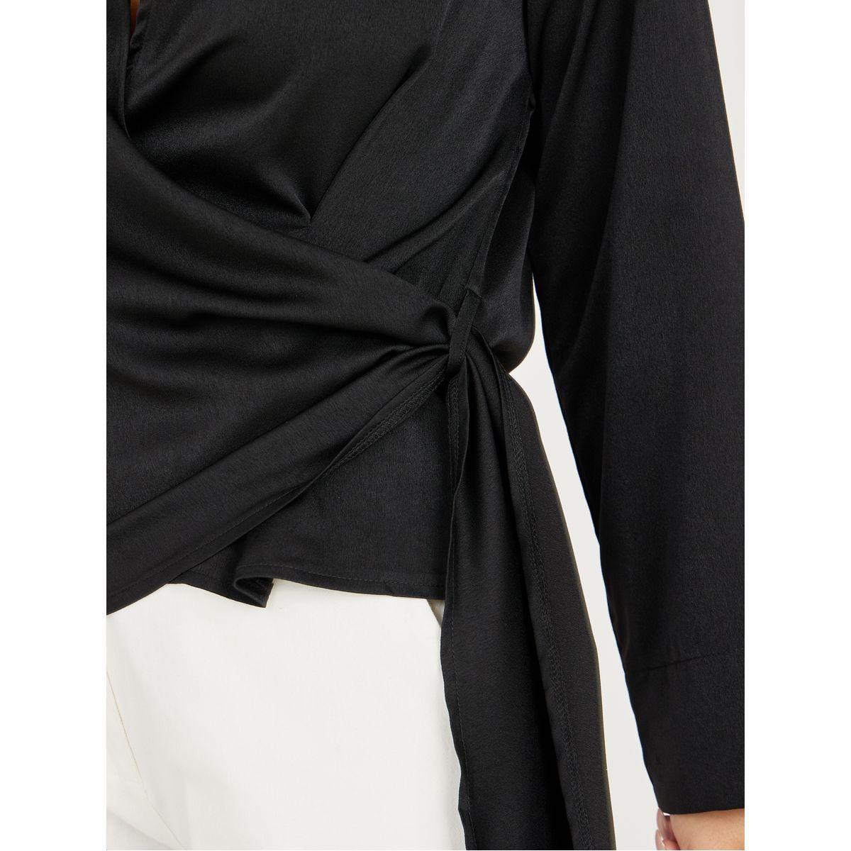 Styli Flute Sleeve Satin Wrap Top-women-clothing-shirtsandblouses-blouses-image-4