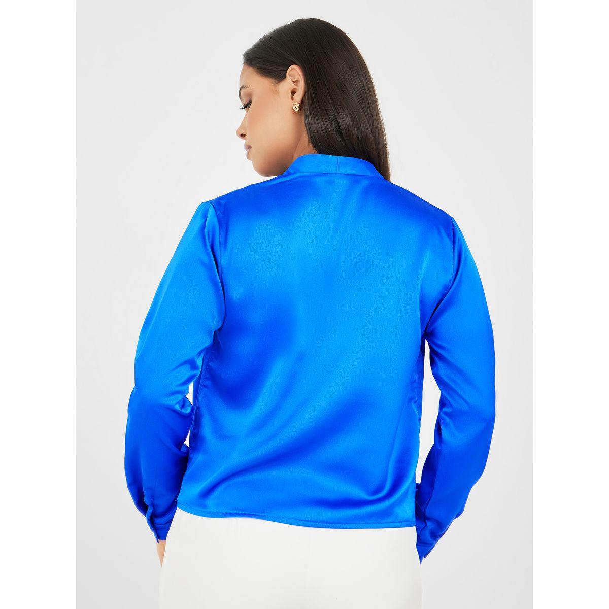 Styli Satin V Neck Regular Fit Blouse-women-clothing-shirtsandblouses-blouses-image-5