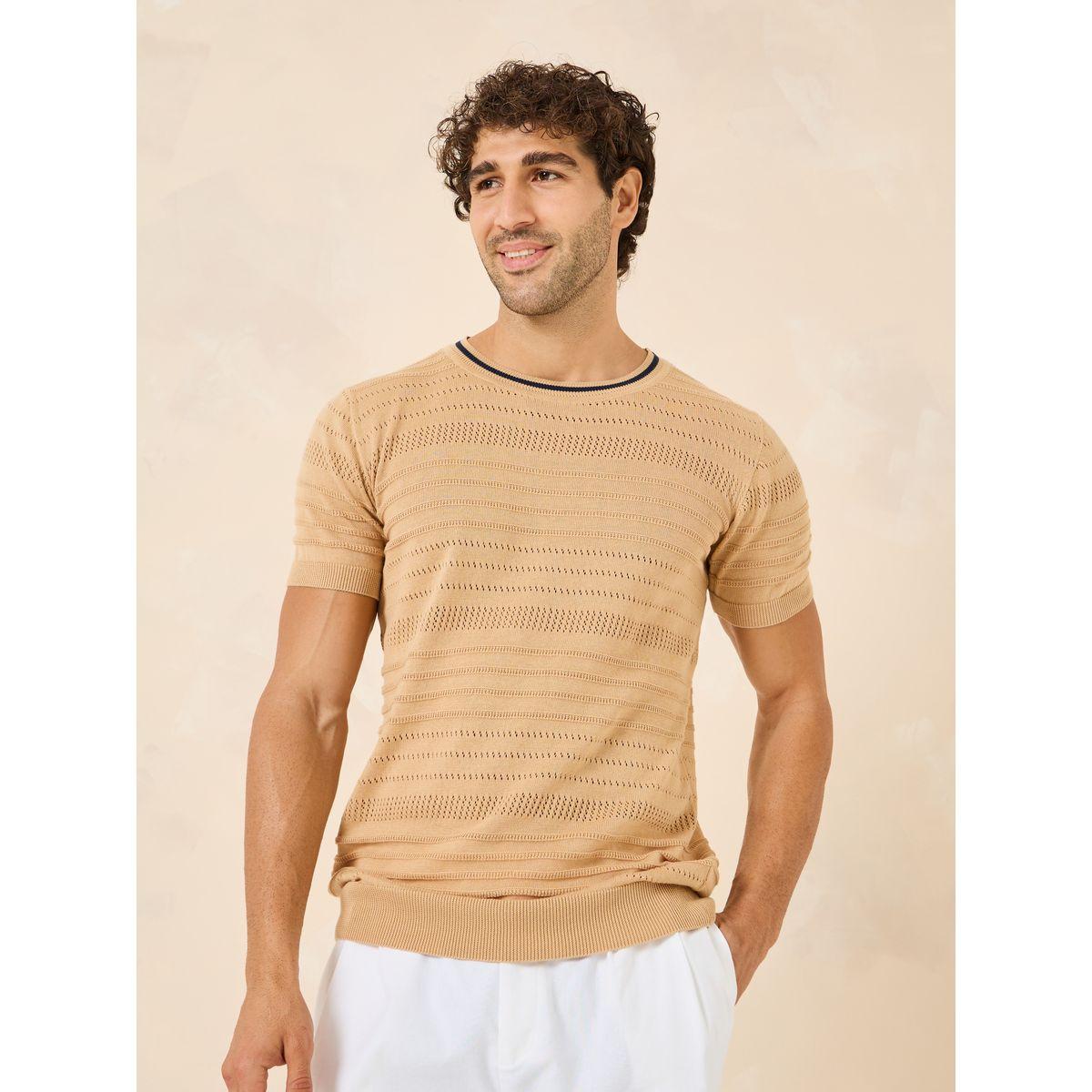 تيشيرت محبوك بقصة عادية-men-clothing-tshirtsandpolos-tshirts-image-3