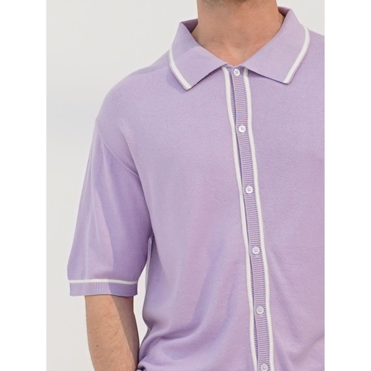 قميص بقصة مريحة وتداخلات محزوزة-men-clothing-shirts-image-3