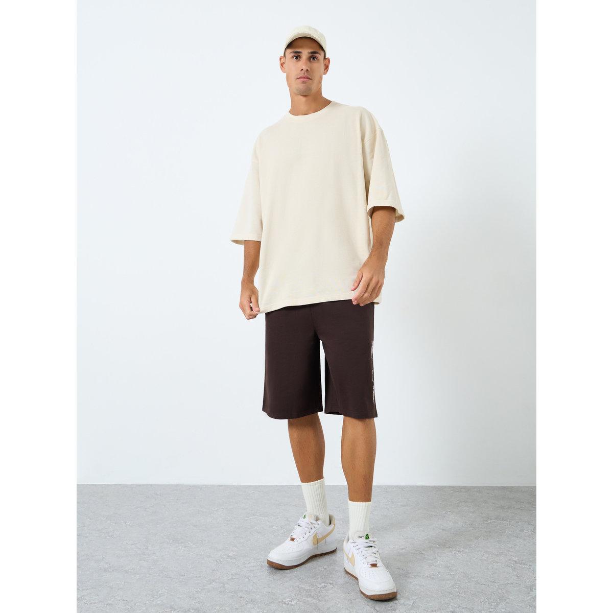 Styli Slogan Embroidery Oversized Shorts-men-clothing-bottoms-shorts-image-2