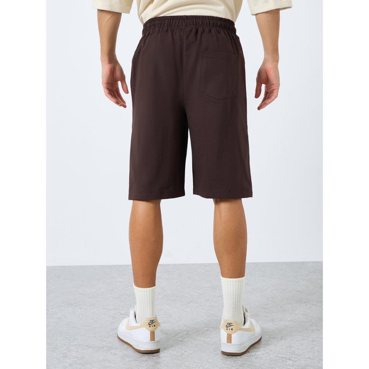 Styli Slogan Embroidery Oversized Shorts-men-clothing-bottoms-shorts-image-4