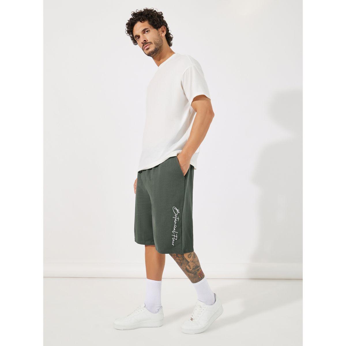 Styli Slogan Embroidery Oversized Shorts-men-clothing-bottoms-shorts-image-2
