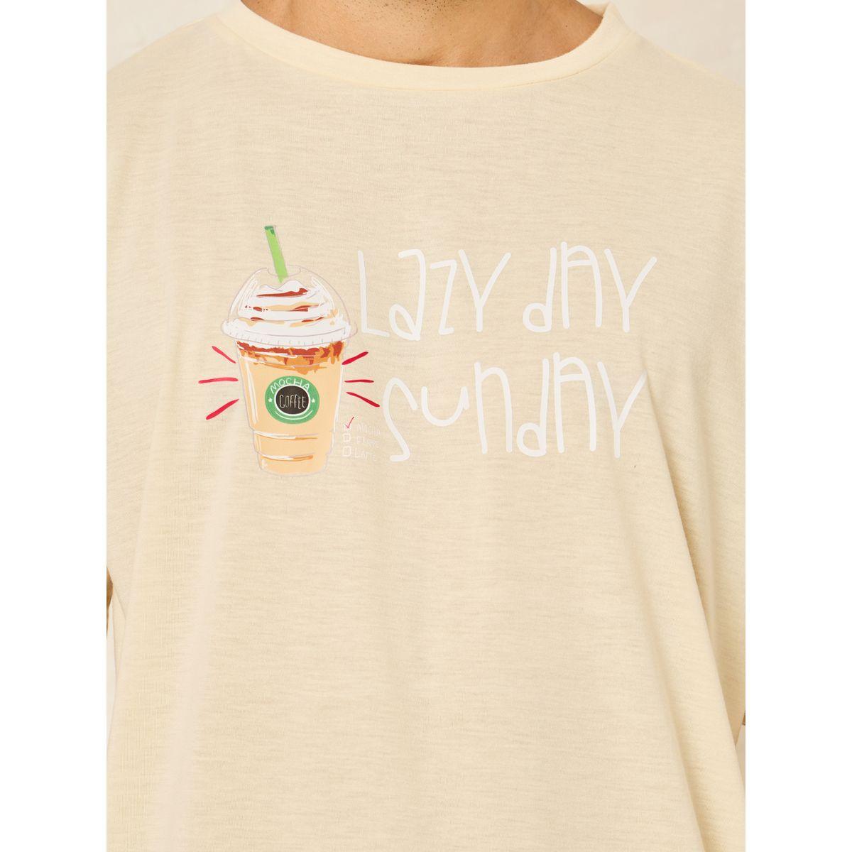 Styli Unwind Lazy Day Graphic T-Shirt & Shorts Set-men-clothing-nightwear-sets-image-3
