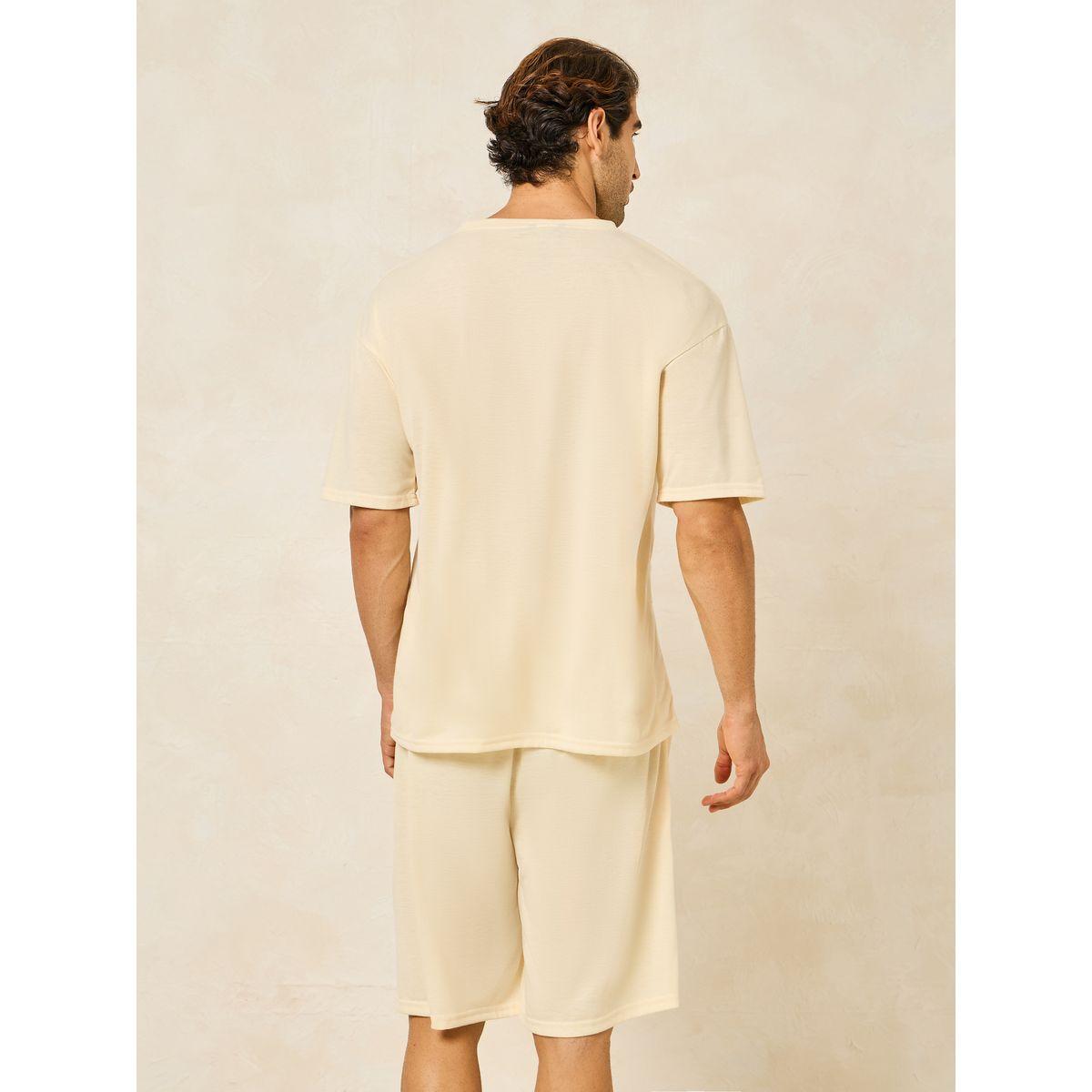 Styli Unwind Lazy Day Graphic T-Shirt & Shorts Set-men-clothing-nightwear-sets-image-5