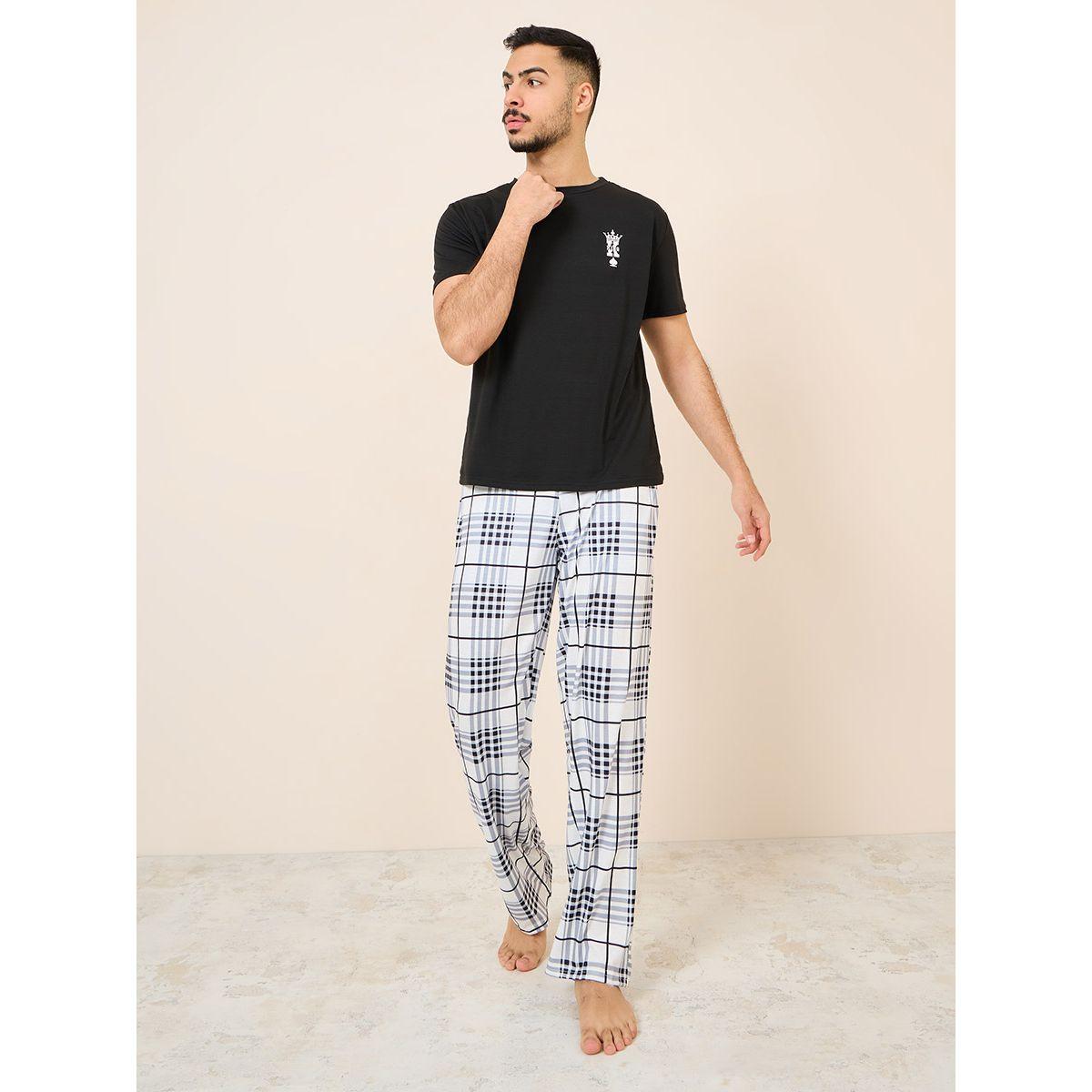 طقم بيجاما من ( بنطال + تيشيرت )-men-clothing-nightwear-sets-image-1