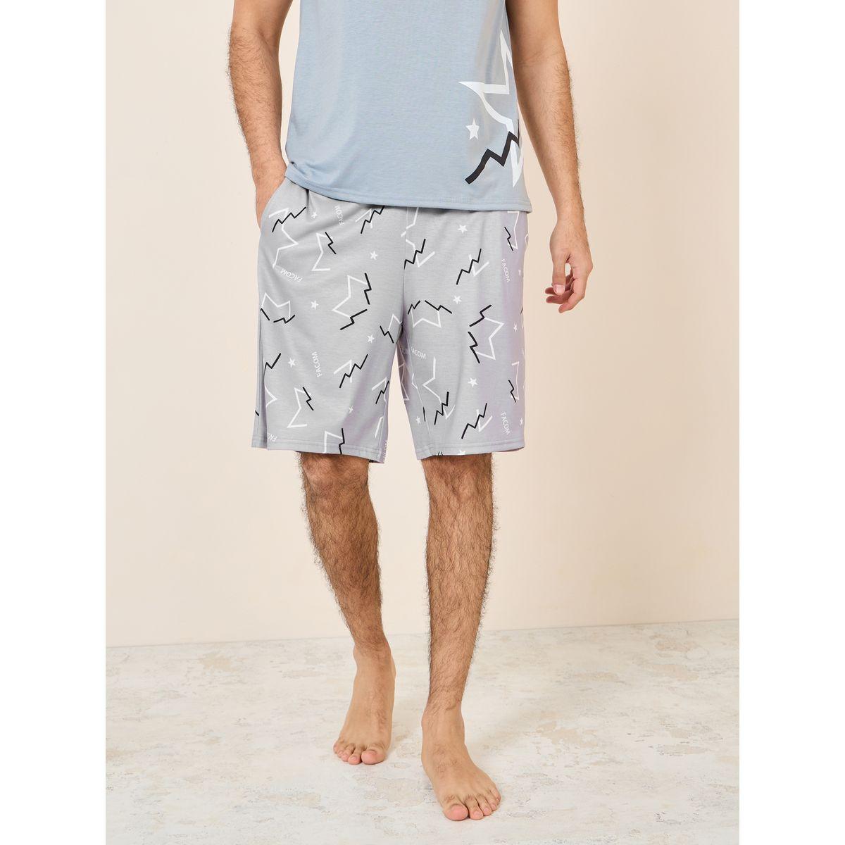طقم بيجاما من ( شورت + تيشيرت كت )-men-clothing-nightwear-sets-image-4