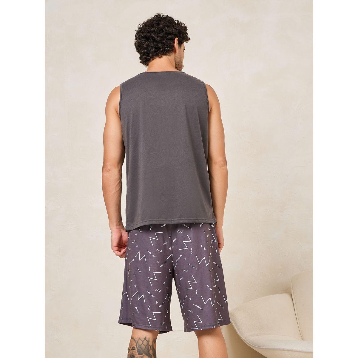 Styli Unwind Star Graphic Vest & AOP Shorts Set-men-clothing-nightwear-sets-image-5