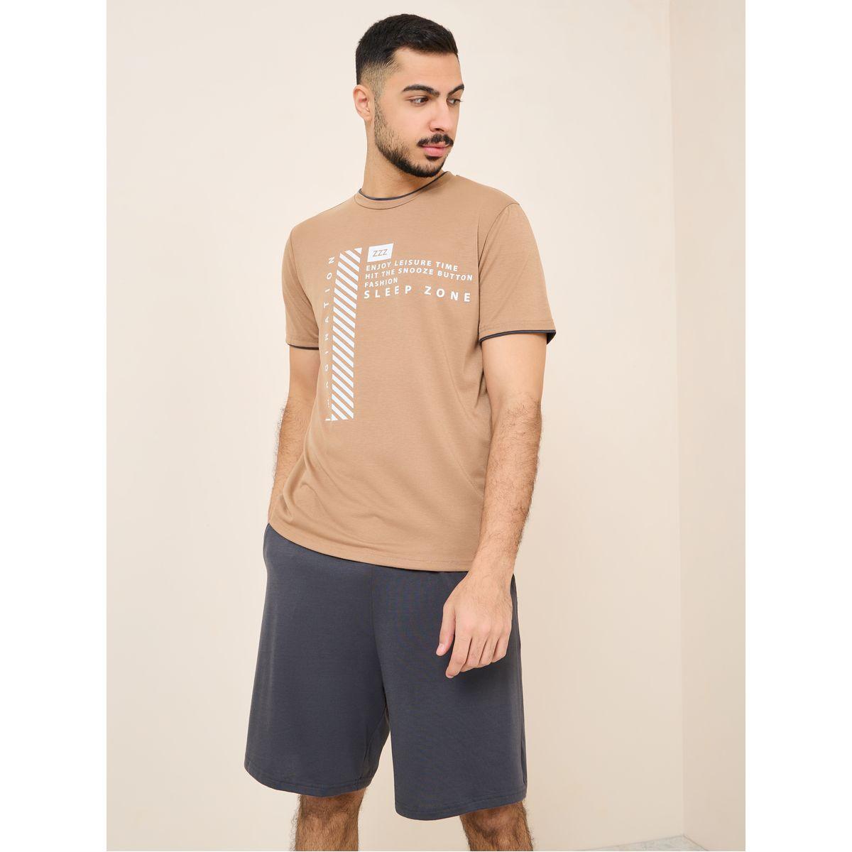 طقم بيجاما من ( شورت + تيشيرت )-men-clothing-nightwear-sets-image-1